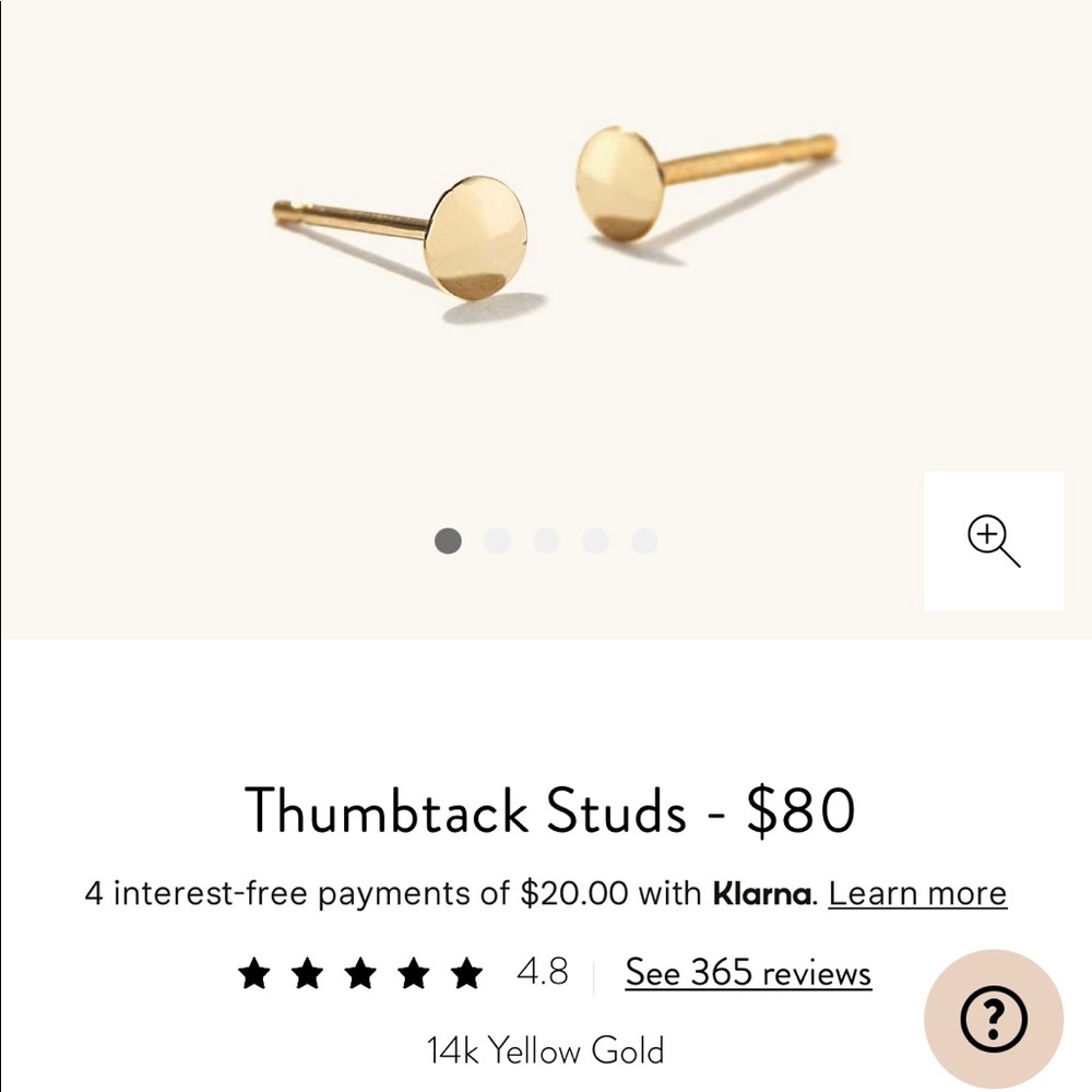 Mejuri Thumbstack Studs, 14k gold